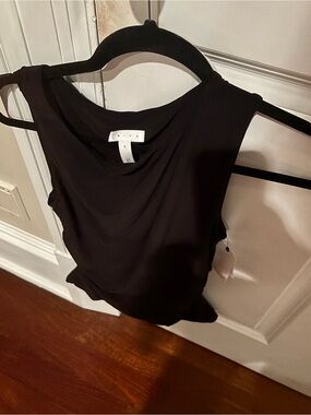 Leith Black Draped Tank Top